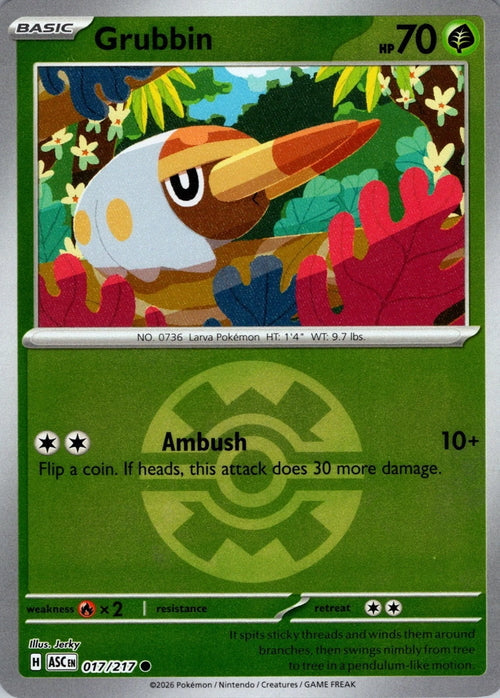 Ascended Heroes Grubbin #017/217 Pokeball Reverse Holo